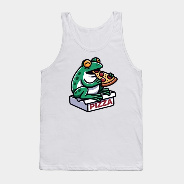 little frog enjoying eating pizza Tank Top by Dracoola